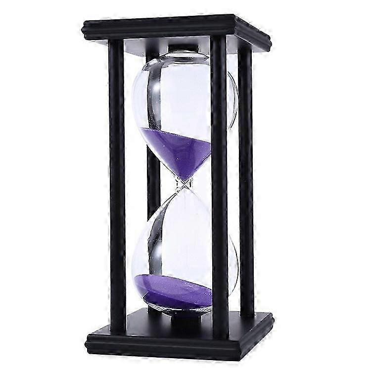 Retro Hourglass Sand Timer with 60 Minutes Countdown & 4 Black Wooden Frames for Home Decoration