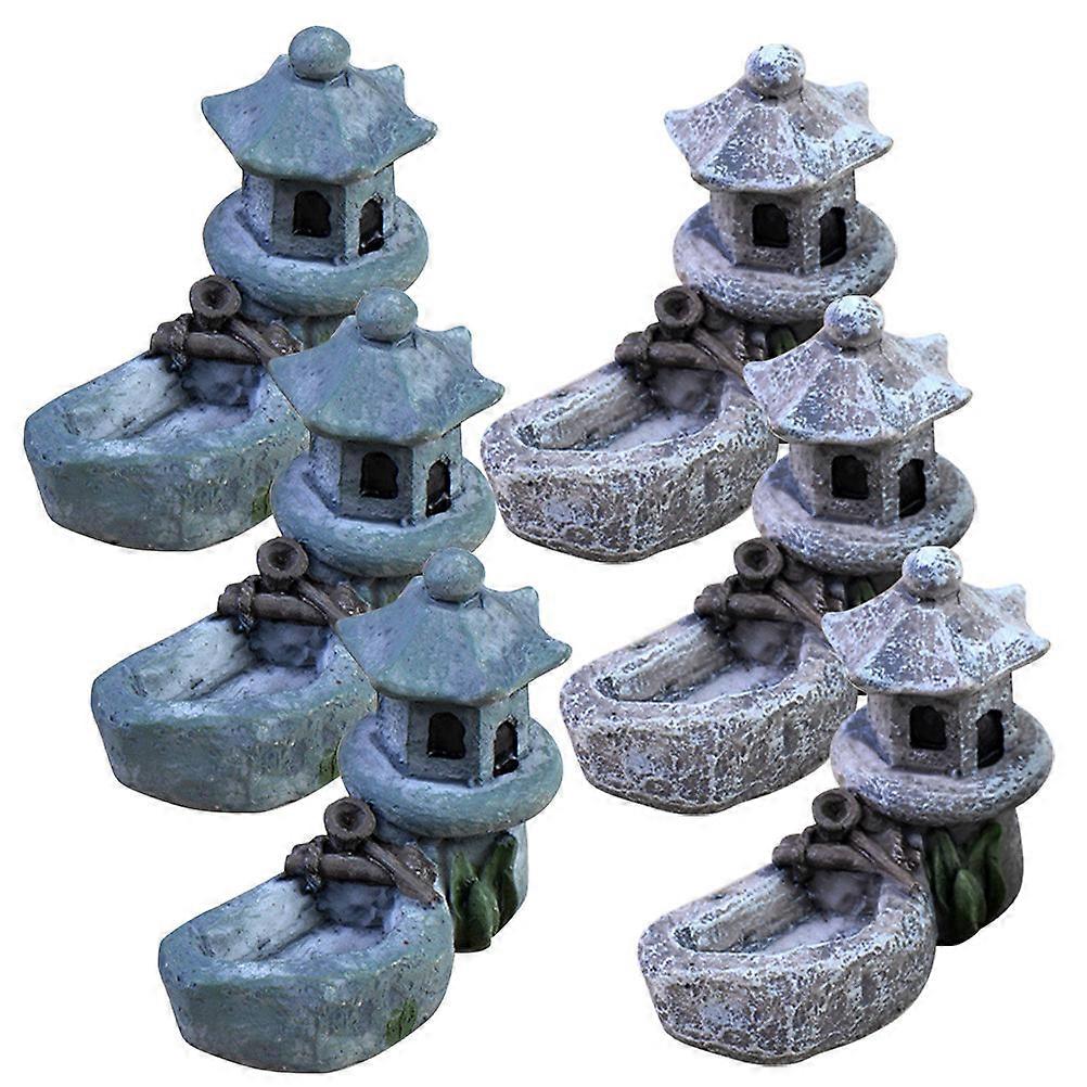 Miniature Tower Model for Decor Resin Craft Perfect for Fish Tank and Home Ornament 6pcs