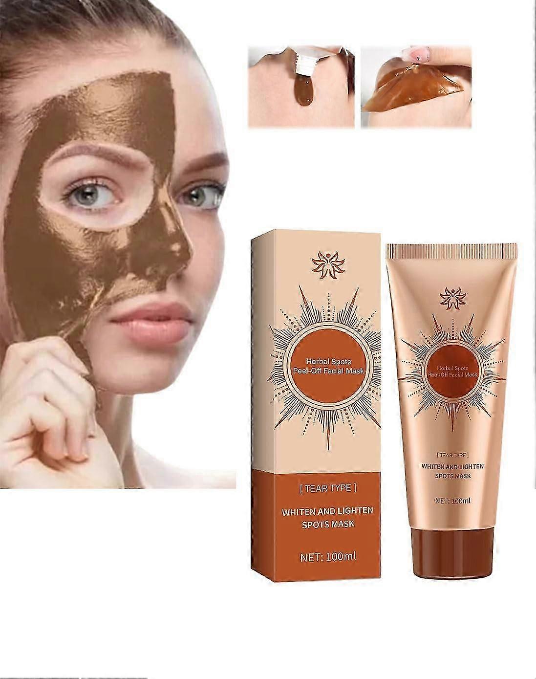 Herbal Spots Peel-Off Facial Mask, Facial Mask, No-Clean Tear-Off Peel off Face Mask for All Skin Types, Deep Nourishment & Pore Tightening