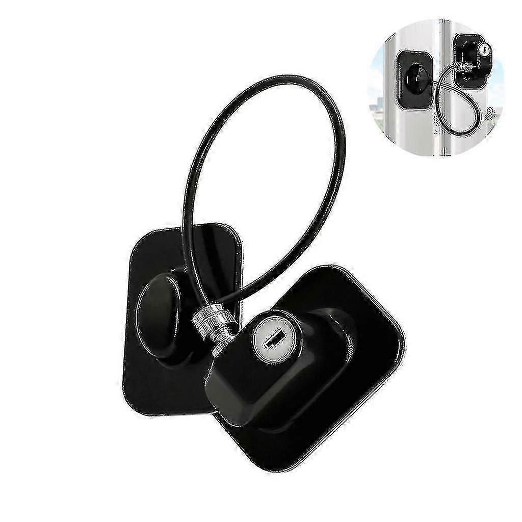 Black Lockable Window Restrictor With Key, 20cm Cable Length Restricts Excellent