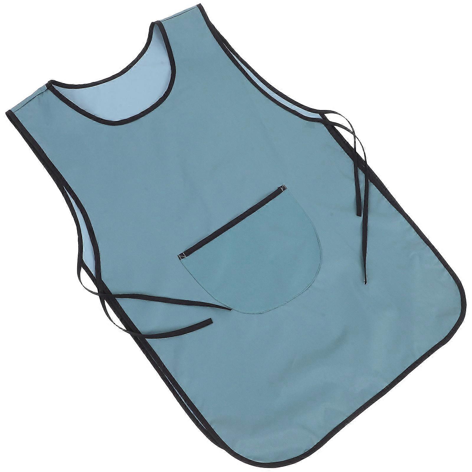 Skyblue Waterproof Salon Apron for Wearing Polyester Sleeveless and Stainresistant 23.6 Inches Wide