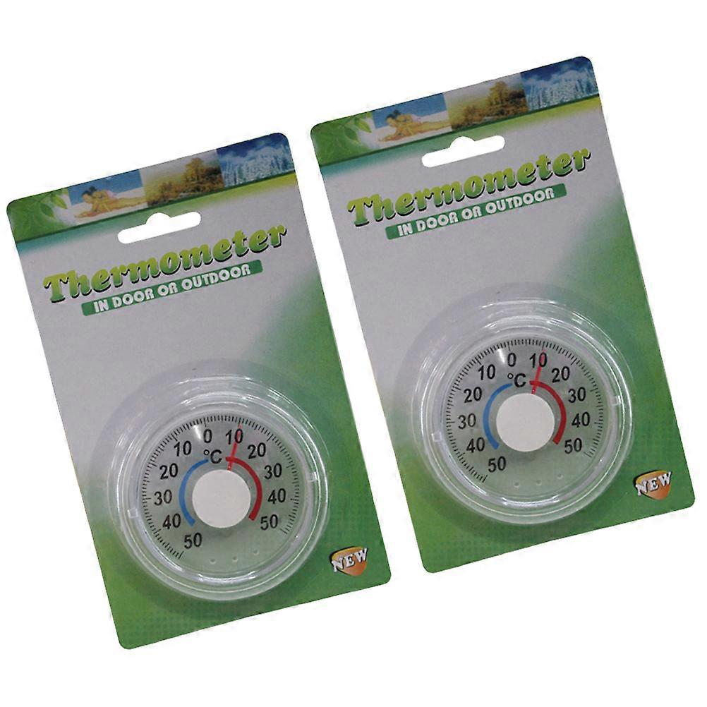 Indoor Hanging with Double Row Design for Fahrenheit and Celsius in Assorted Colors 2Pcs Plastic