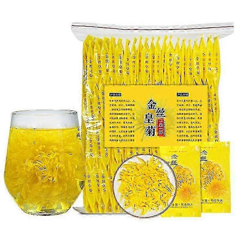 Sachets de thé géant doré Ju Hua empereur chrysanthème fleur - 100 Count Blooming Tea avec grand format FM18