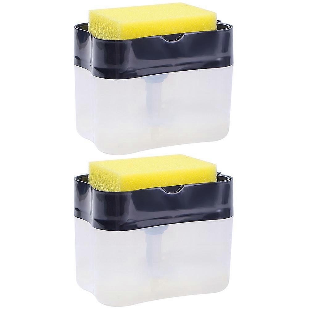 Square Push Type Soap Dispenser Automatic Liquid Adding For Kitchen 13.5X12CM 2 Sets