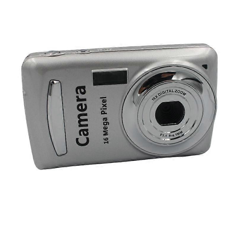 16MP Digital Camera, Compact Small CCD Camera with LCD Display, Retro Style, Suitable for Teens Adults(silver)
