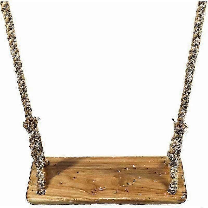 Balançoire en bois avec corde de jute durable pour enfants adolescents adultes balançoire d’arbre en plein air