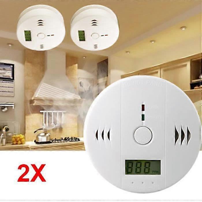 2x LCD CO Carbon Monoxide Detector