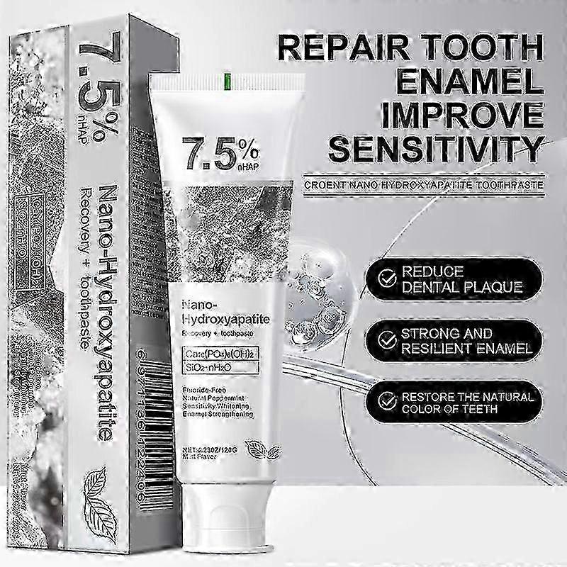 2025 Hydroxyapatite Toothpaste, 7.5% Hydroxyapatite Toothpastes for Advanced Enamel Protection,Fluoride-Free Toothpastes for Sensitive Teeth, 120g