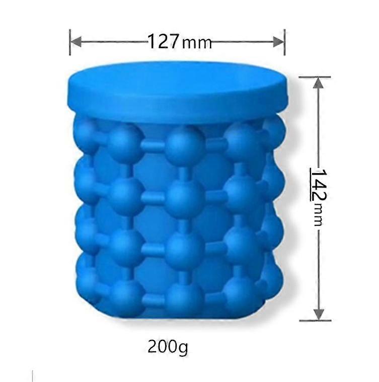 Silicone Ice Cube Maker Portable Bucket Wine Ice Cooler Beer Drinking Whiskey Freeze(Blue,13*14cm)
