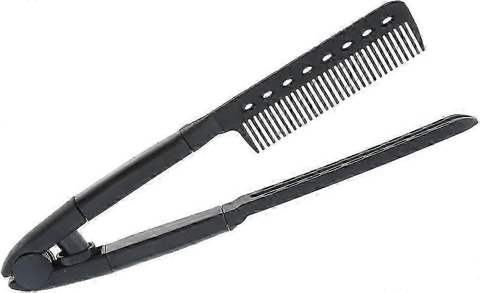Multifunctional V-shaped Hair Comb, Plastic, Black
