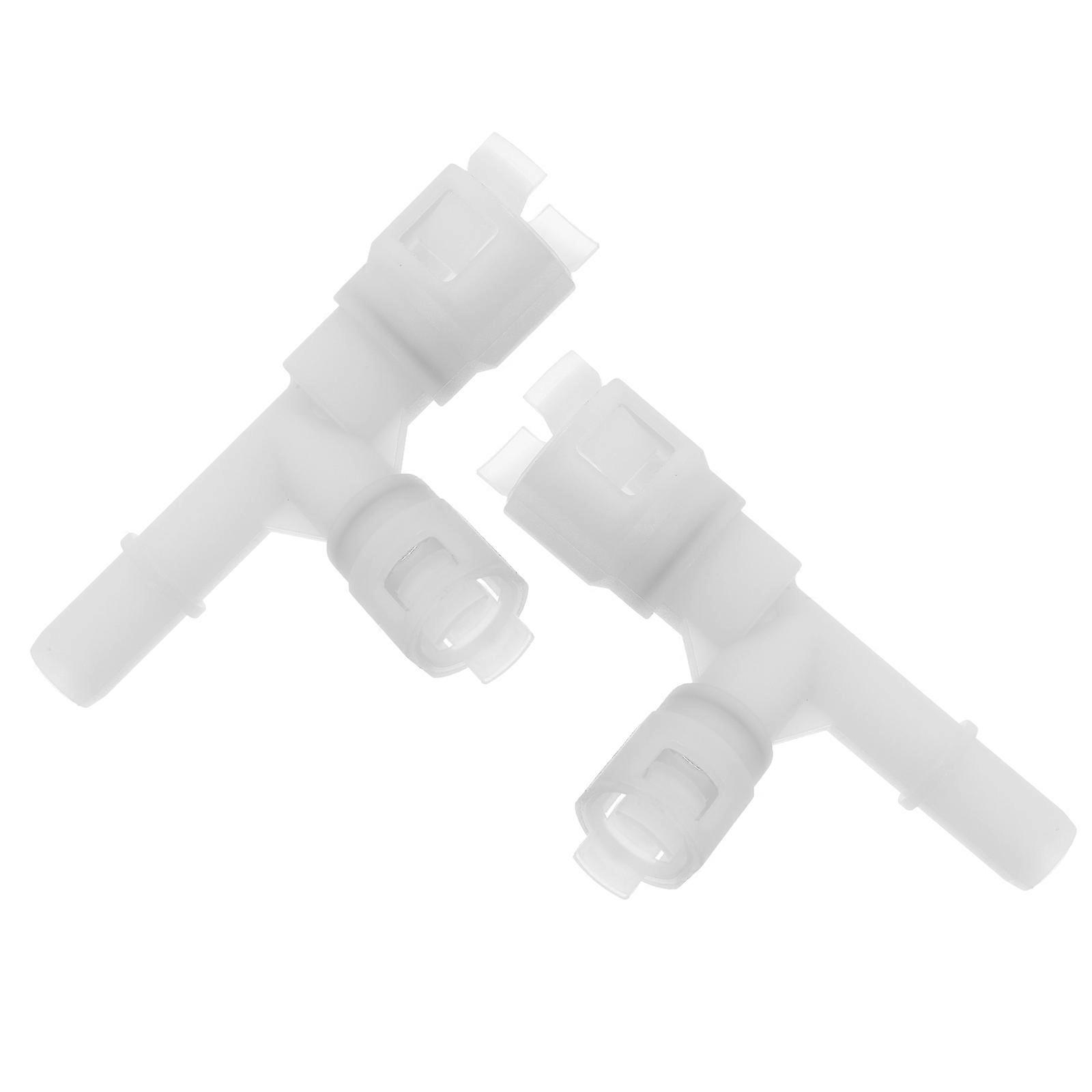 Automotive Heater Hose Connector White ABS for 2Pairs