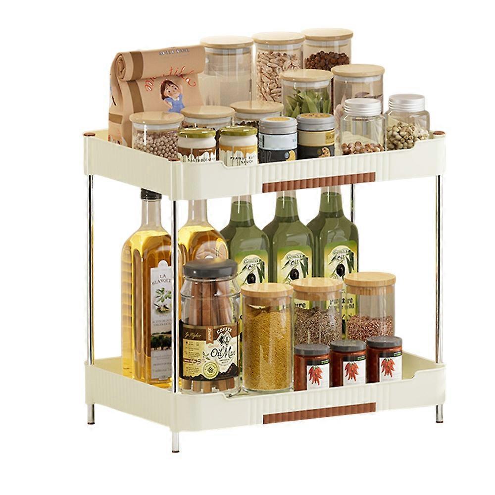 Kitchen Counter Organizer Rack Spice Bottle Storage Shelf, Wide Version