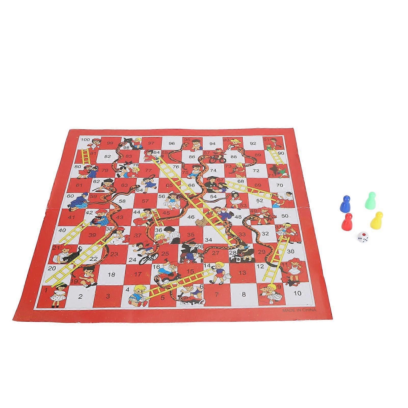 Snake and Ladders Chess Challenging Fun Enhance Relationship Board Game Set for Outdoor Travel