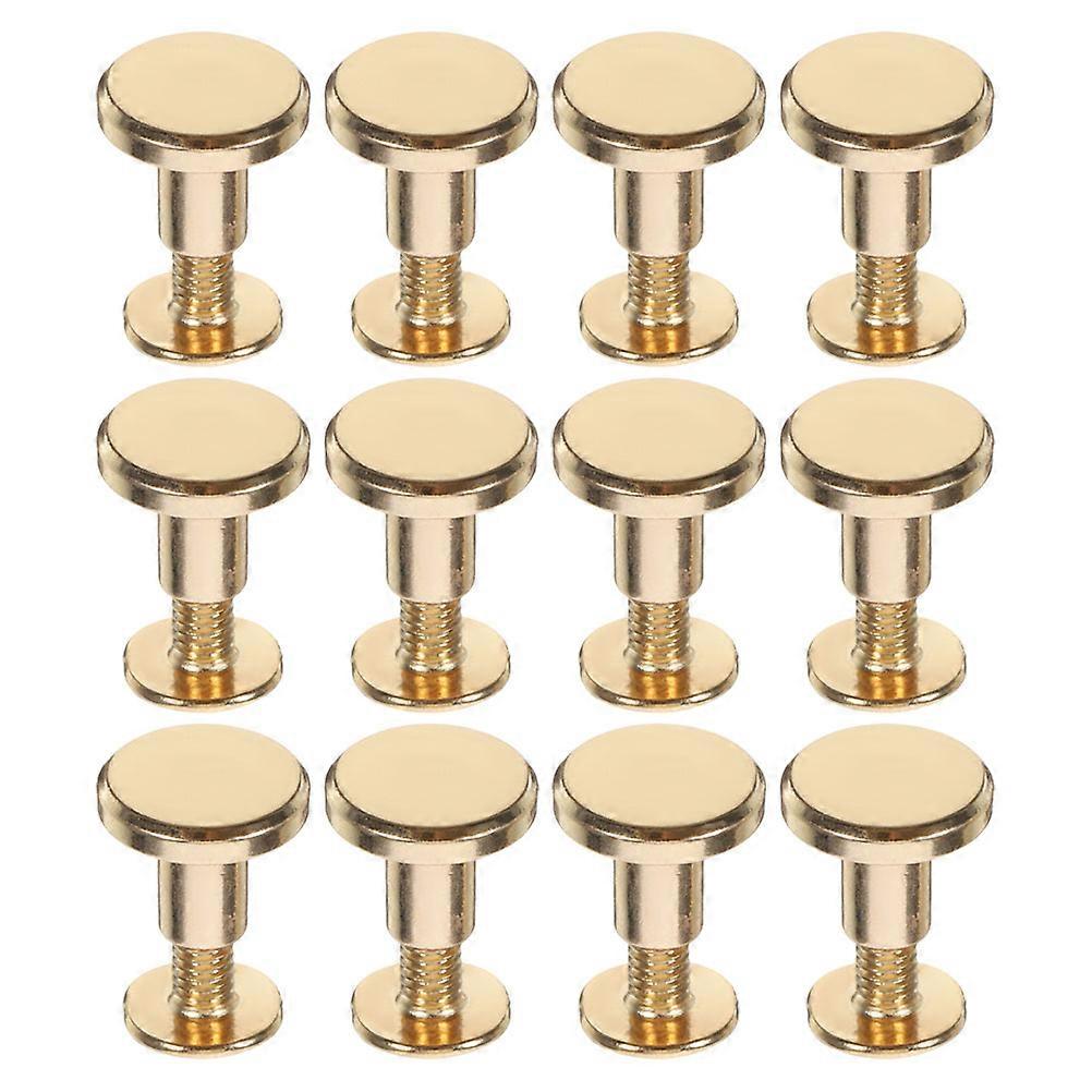Handbook Chicago Screws for Binding 12Pcs Gold Zinc Alloy Binding Screws