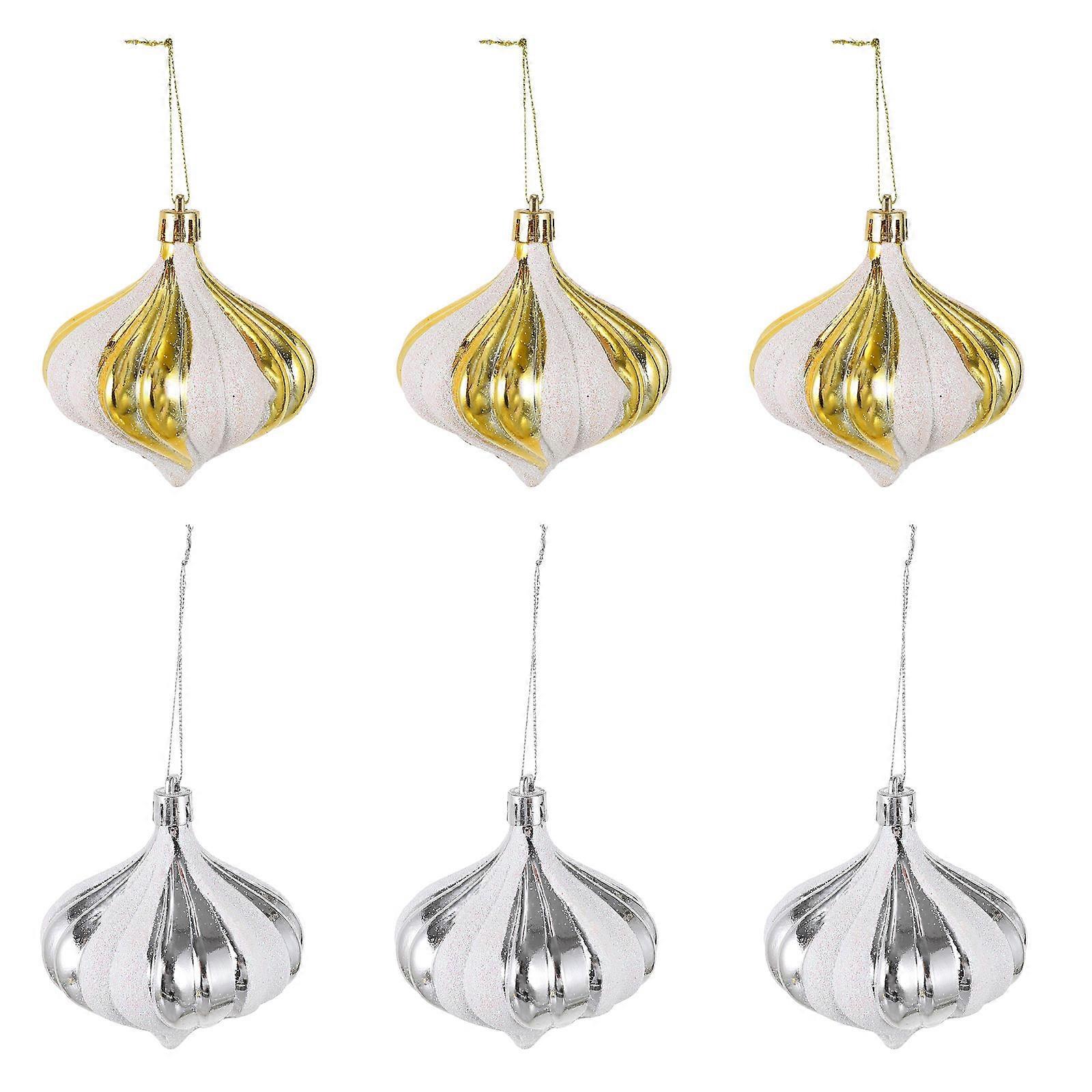 Christmas Tree Hanging Ornament Plastic for 6Pcs Decorative Use