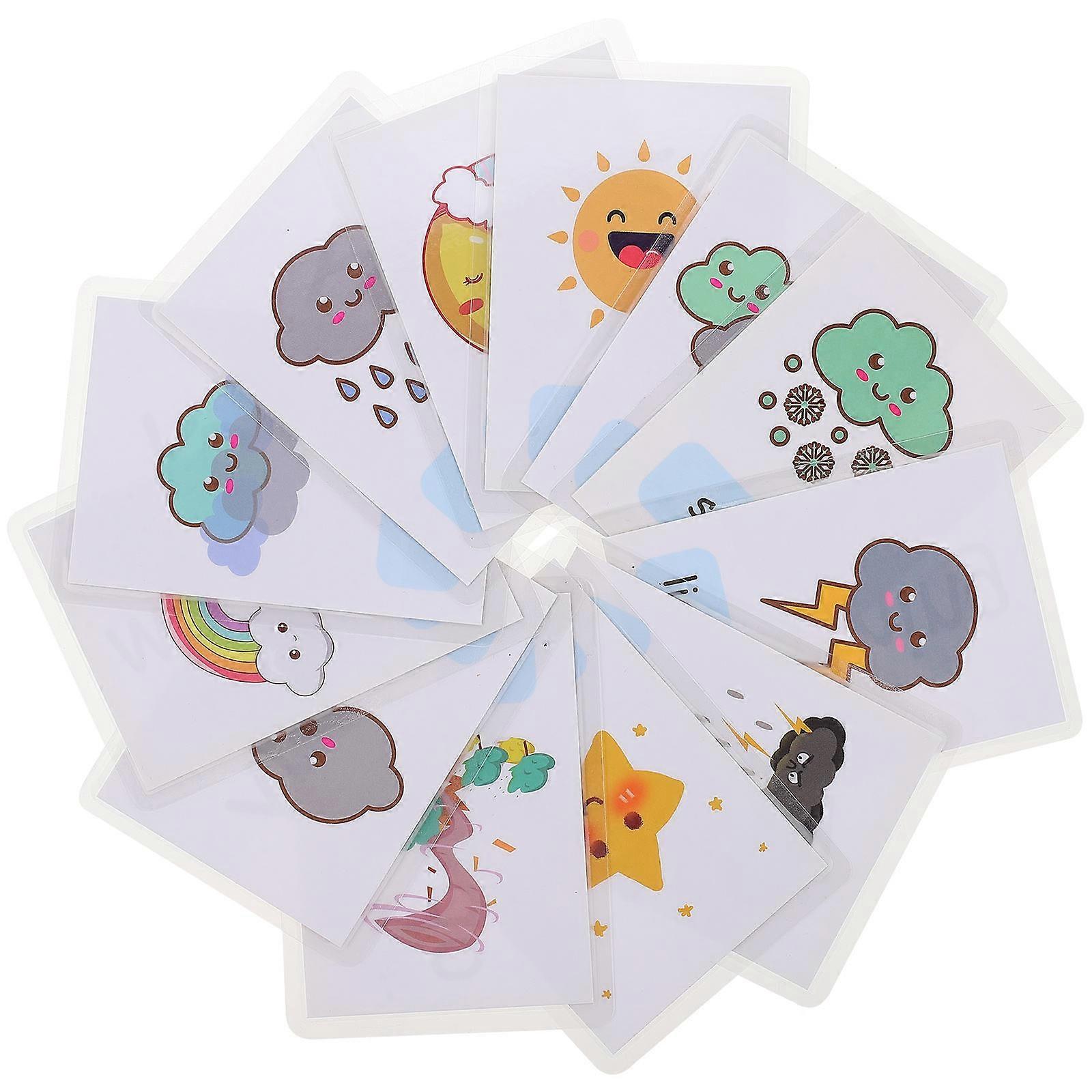 Weather Vocabulary Weather Cognition Flash Cards for Learning 12Pcs Pack