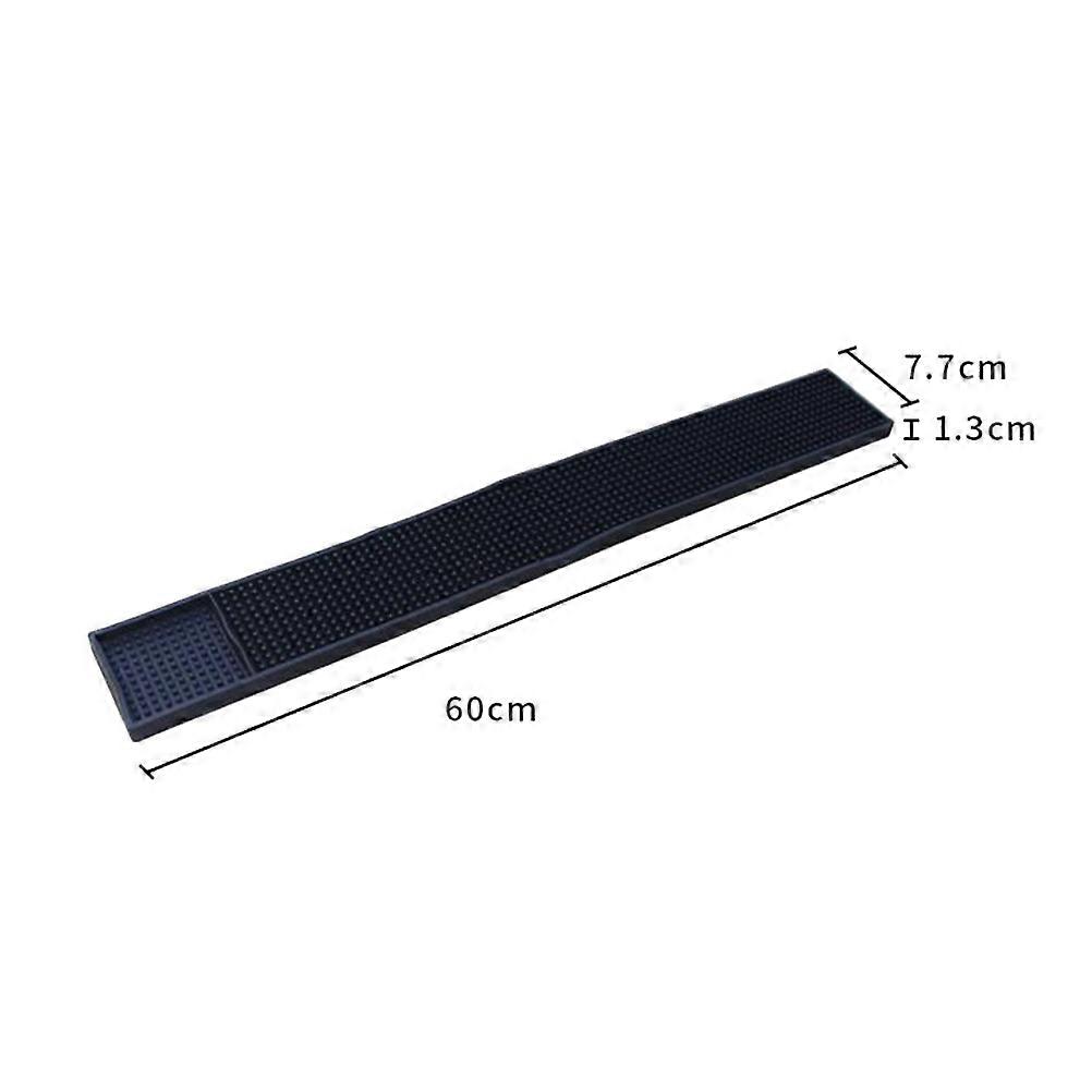 Black Silicone Bar Non-Slip Mat for Kitchen Use with Deep Groove Drain Pad