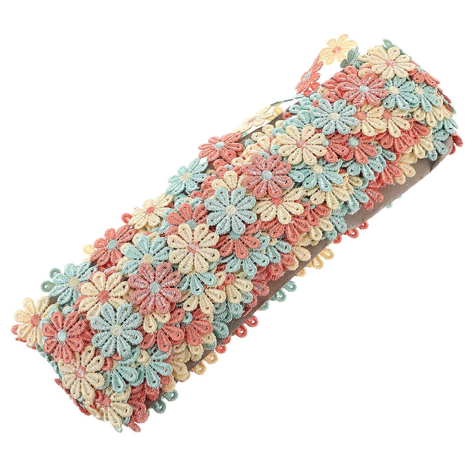 עיטור תחרה מבד סרט רקום לתפירת מלאכת יד