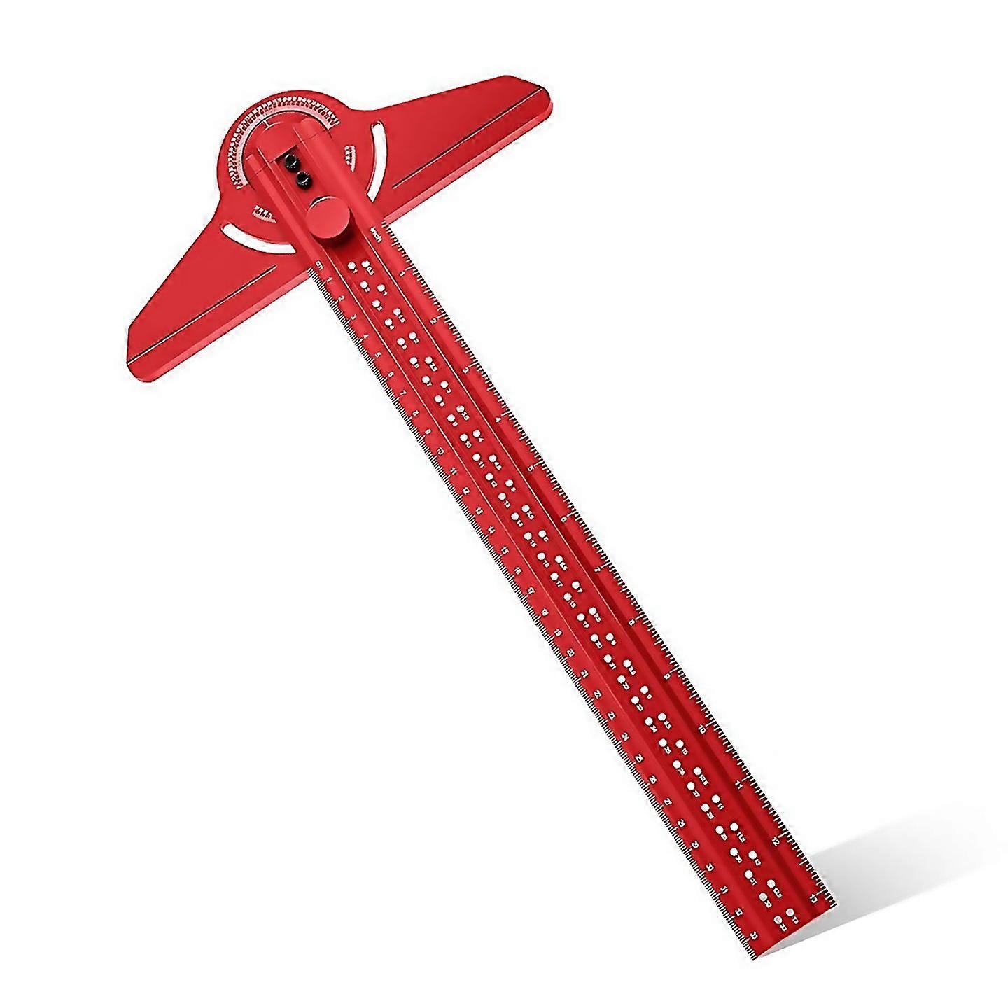 For Angle Finder Protractor With 13 Inch Woodworking Ruler Red