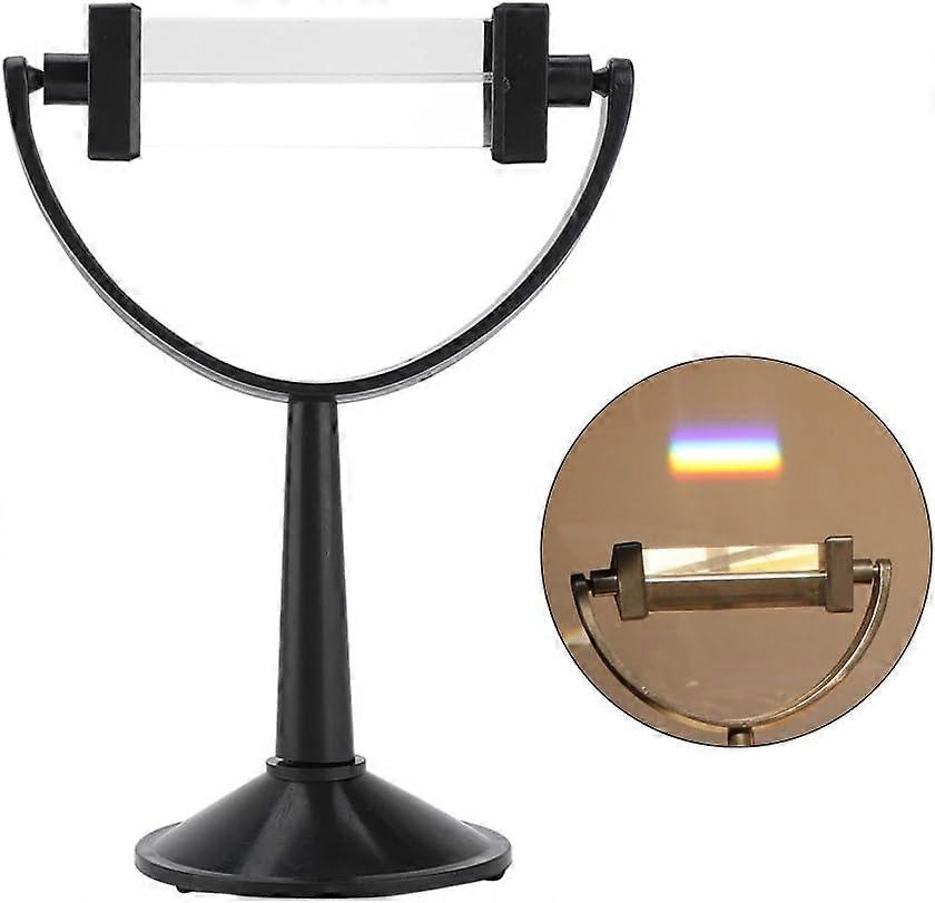 Optical Glass Triangular Prism With Stand For Teaching Light Spectrum Physics Education Photography