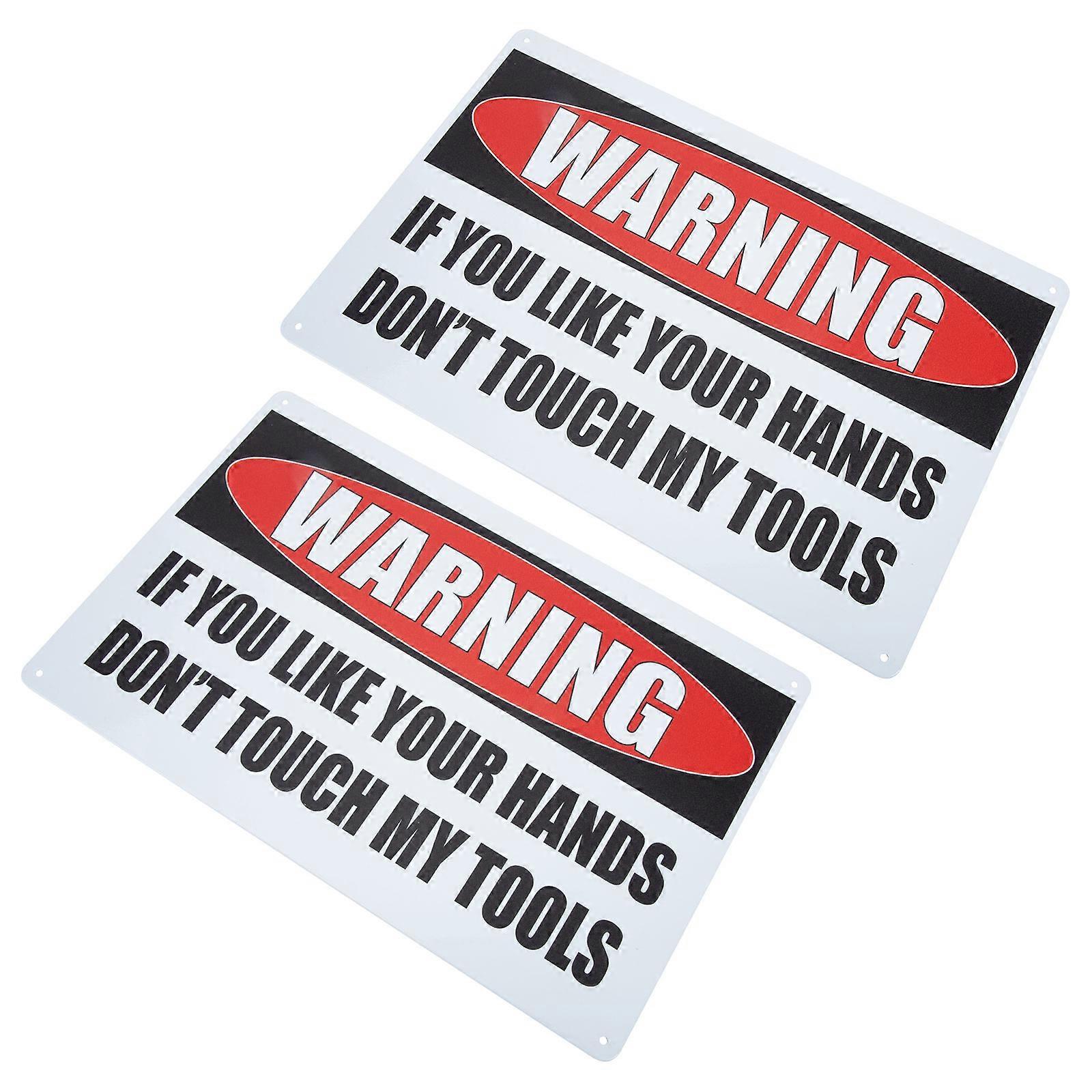 Private Property Signs Retro Style Warning Signs for Yard 2Pcs Assorted Color