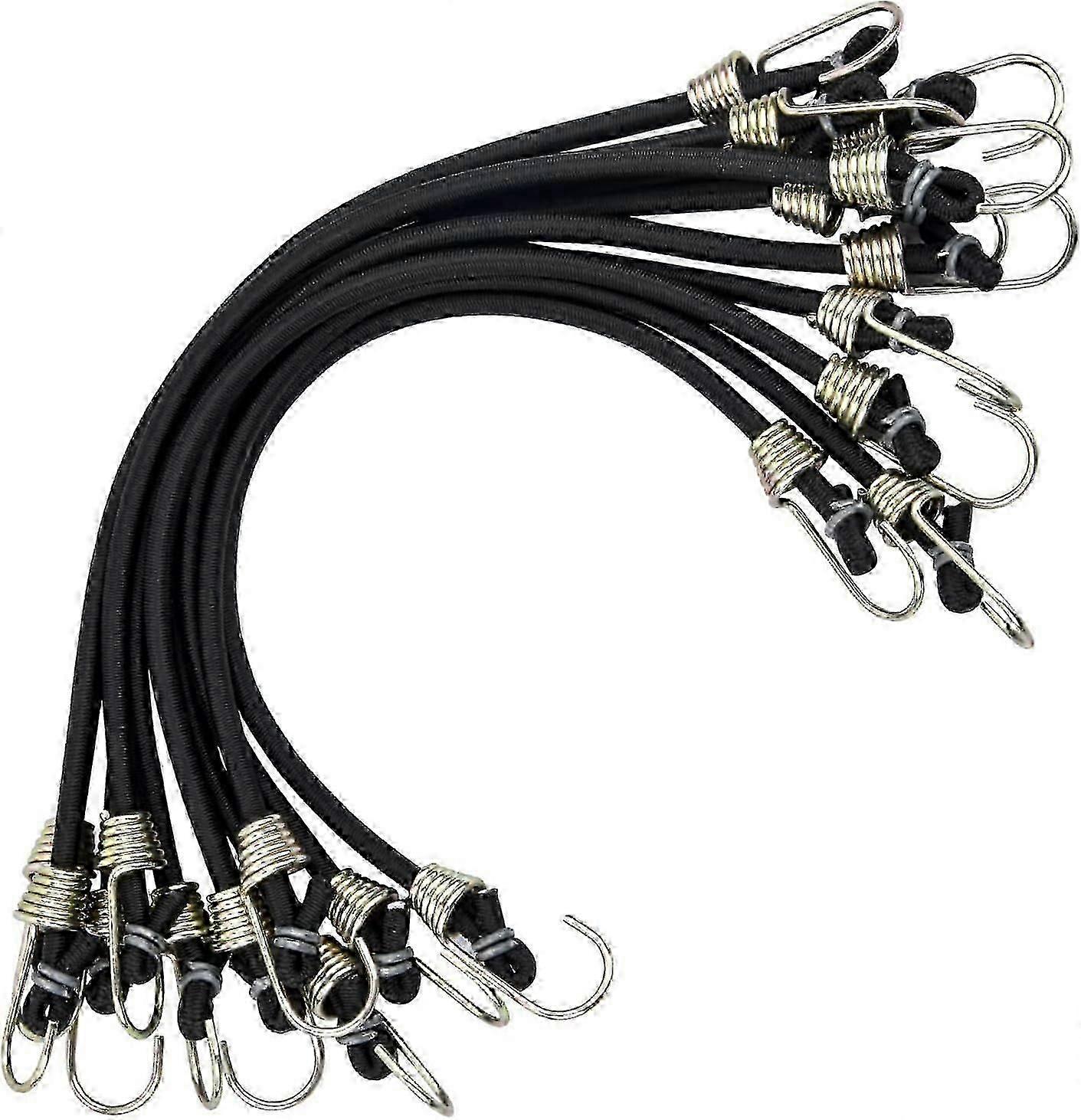 10 pcs Bungee Cords with Mini Bungee Hooks Heavy Duty Universal Bungee Cords Bungee Cords , Black