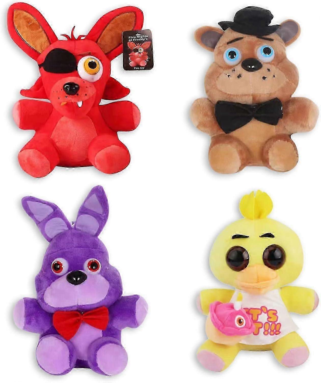 Five Nights at Freddy's Plush Set - 4 Characters Including Foxy and Freddy, 20cm Tall