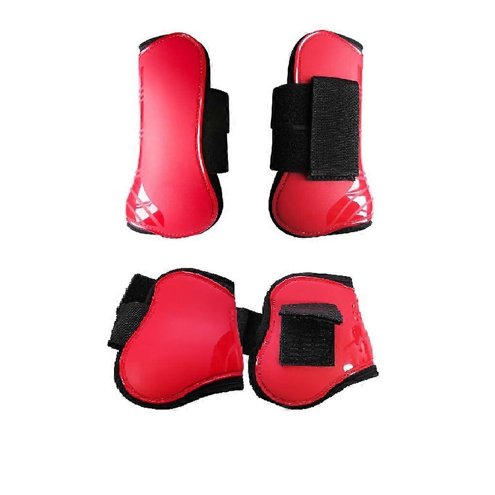 Equestrian Wrist Pads Protective Gear For Jumping Wear Resistant Adjustable With Nylon Fastener Elastic Red M 2 Pair