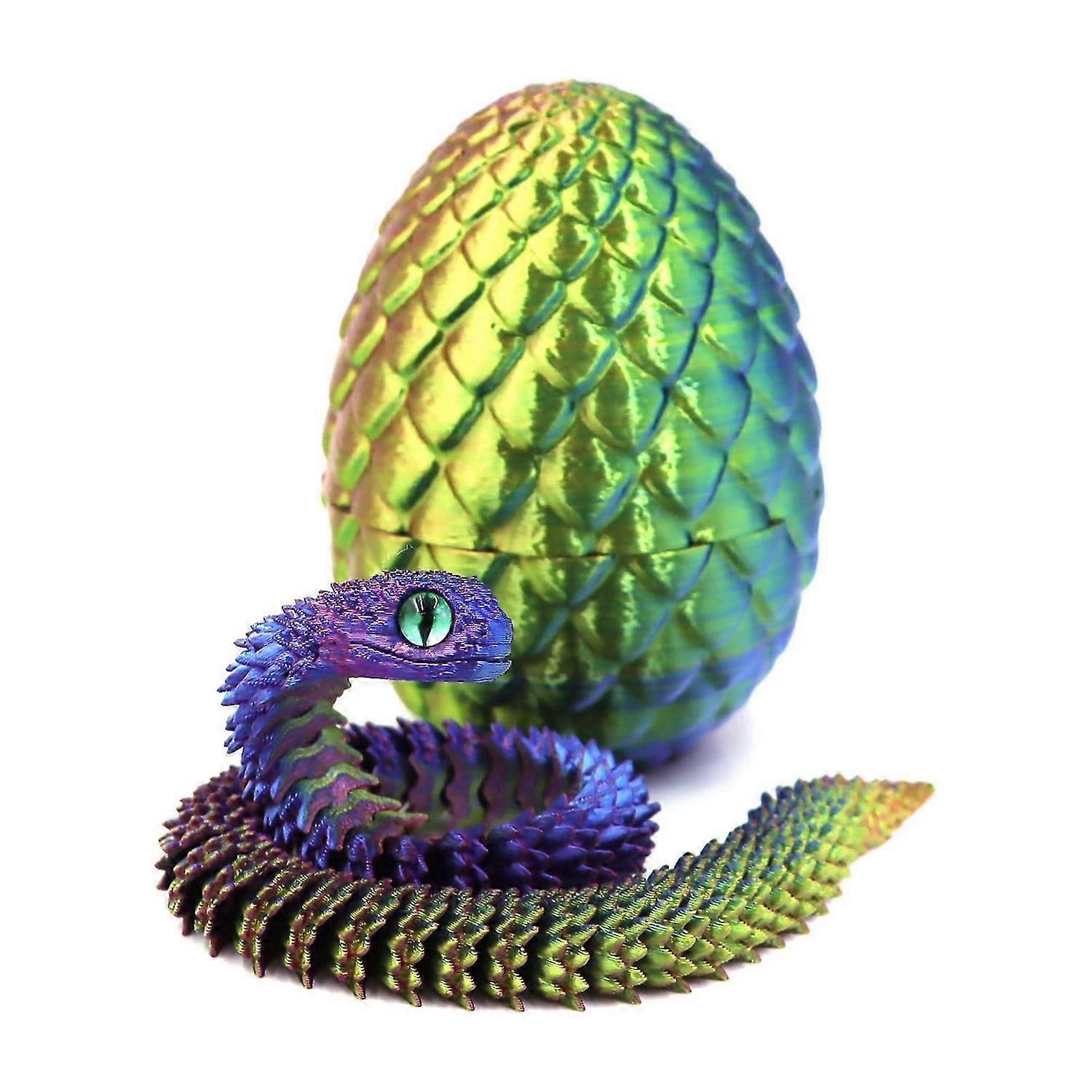 3D Printed Snake With Egg Portable 3D Printed Decompression Toy for Office Car Home