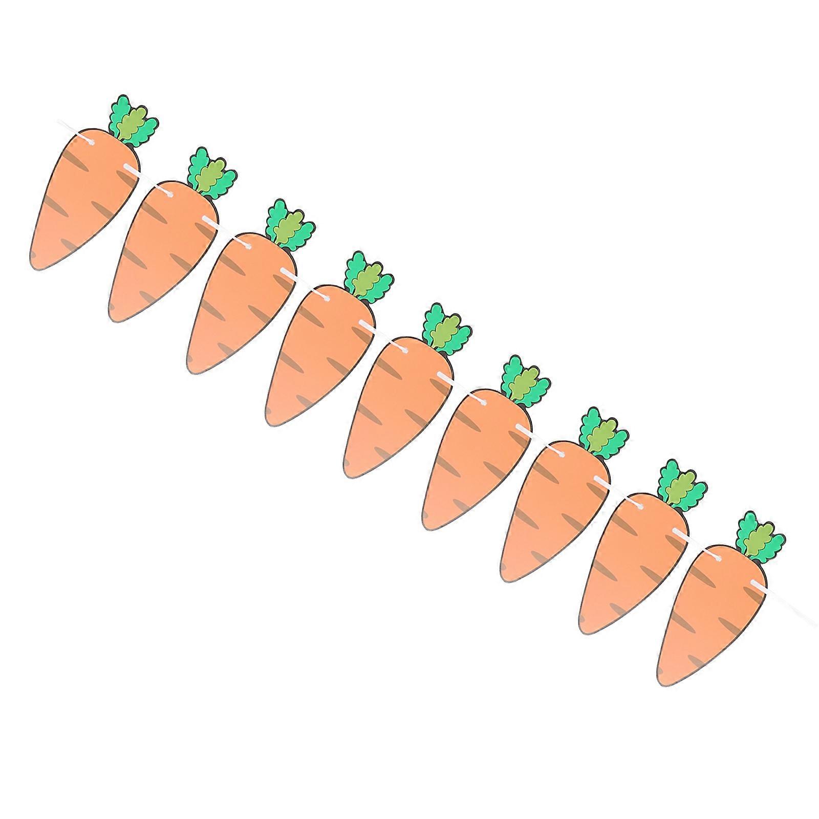 Easter Carrot Banner Hanging Paper for Decoration with 2Sets Colorful