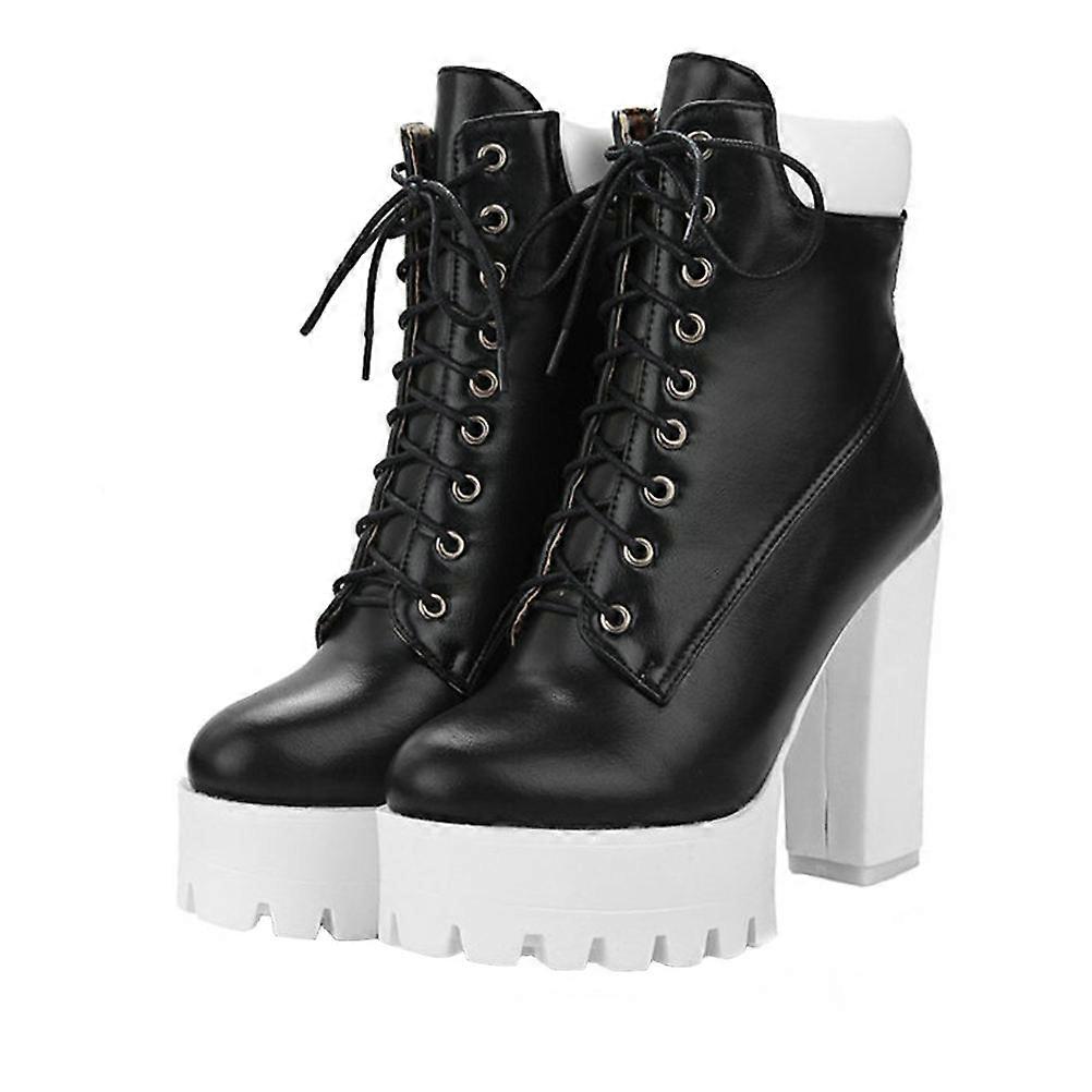 Chunky Heels Shoes PU Short Boots for Wear Use 1Pair Comfortable