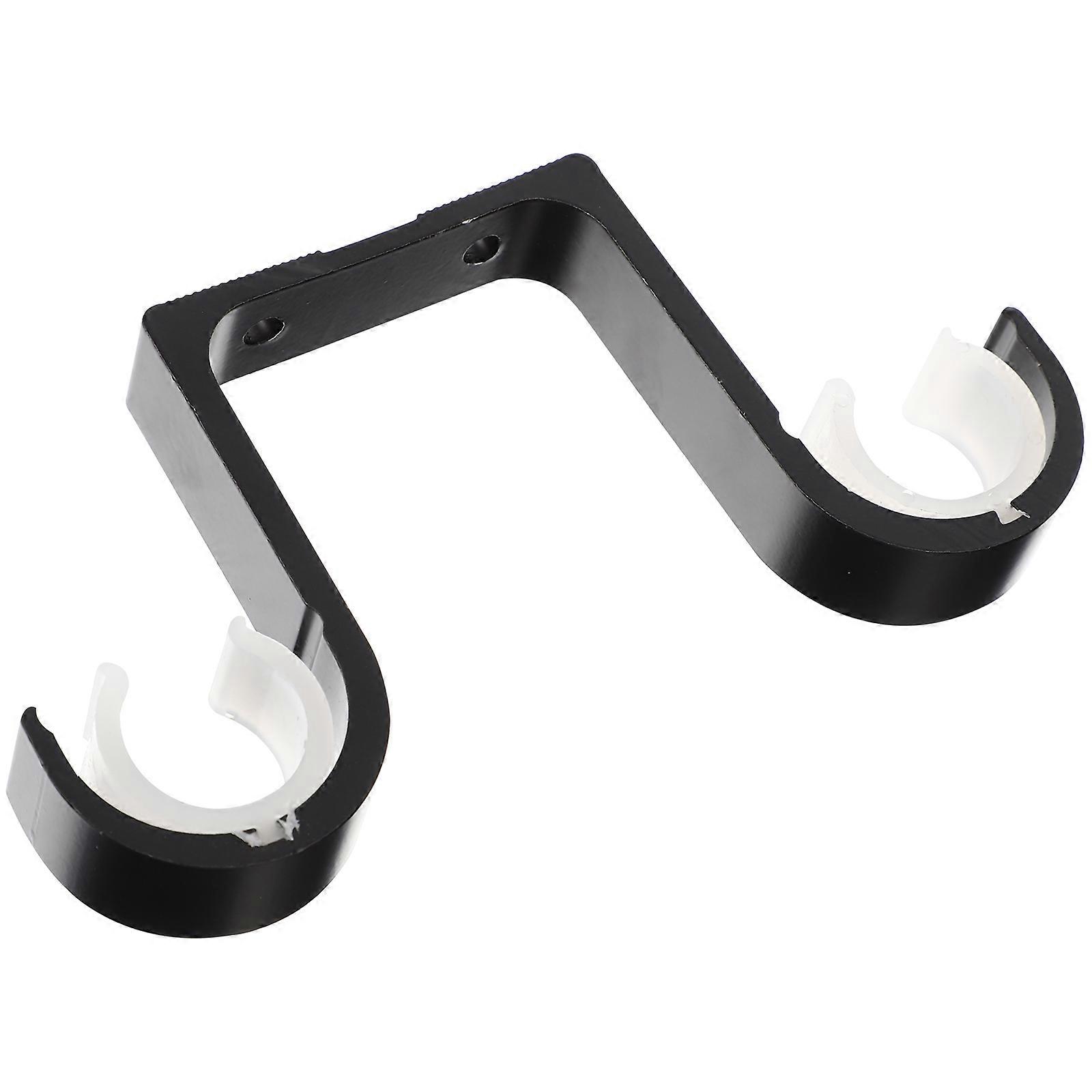 Aluminum Alloy Curtain Rod Bracket for Ceiling Mount Use 2Pcs Black