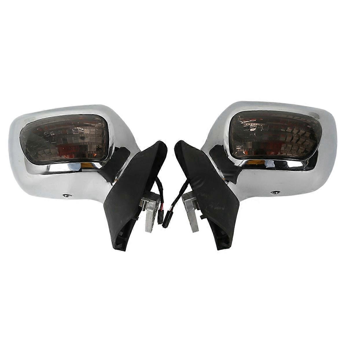 1Pair Motorcycle Reverse Rear View Mirror with LED Turn Signal Lights for Goldwing 1800 GL1800 F6B 2013-2017