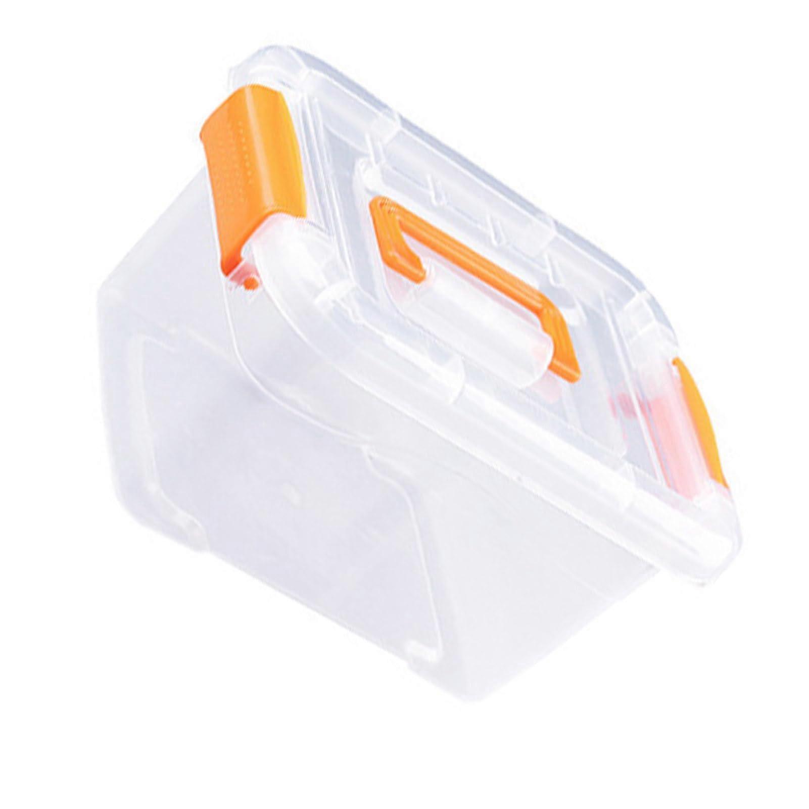 Clear Stackable Storage Containers DustTight Lid Toy Clothing Organizer Extra Large 32.7 x 24.4 x 31.5 In Orange