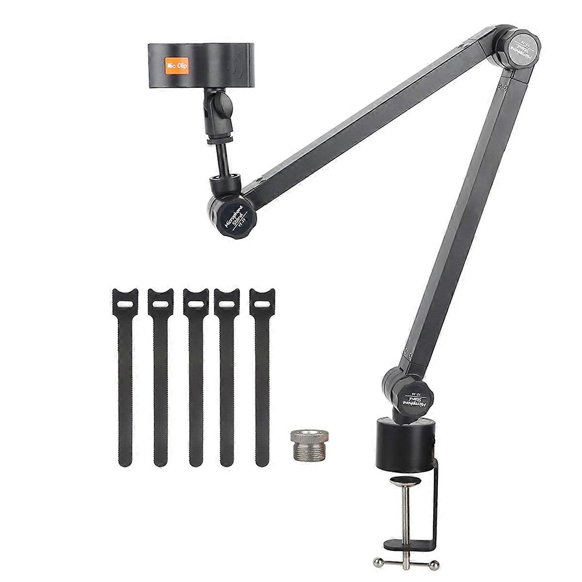 Microphone Stand Arm Holder Boom Desk Arm Mic Holder, with Microphone Upgraded Clip, Suitable for Un