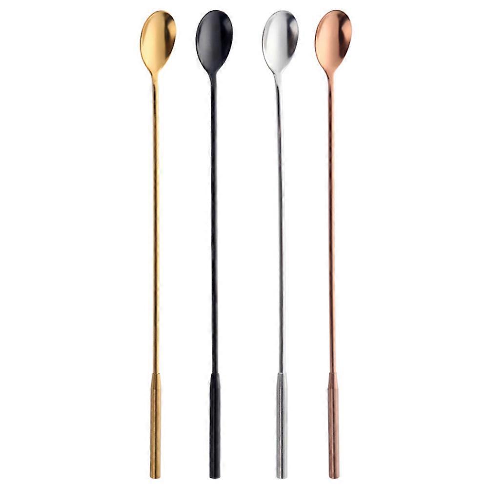Bartender Spoon Stainless Steel Ice Spoon for Bar Golden Long Handle 1Pack