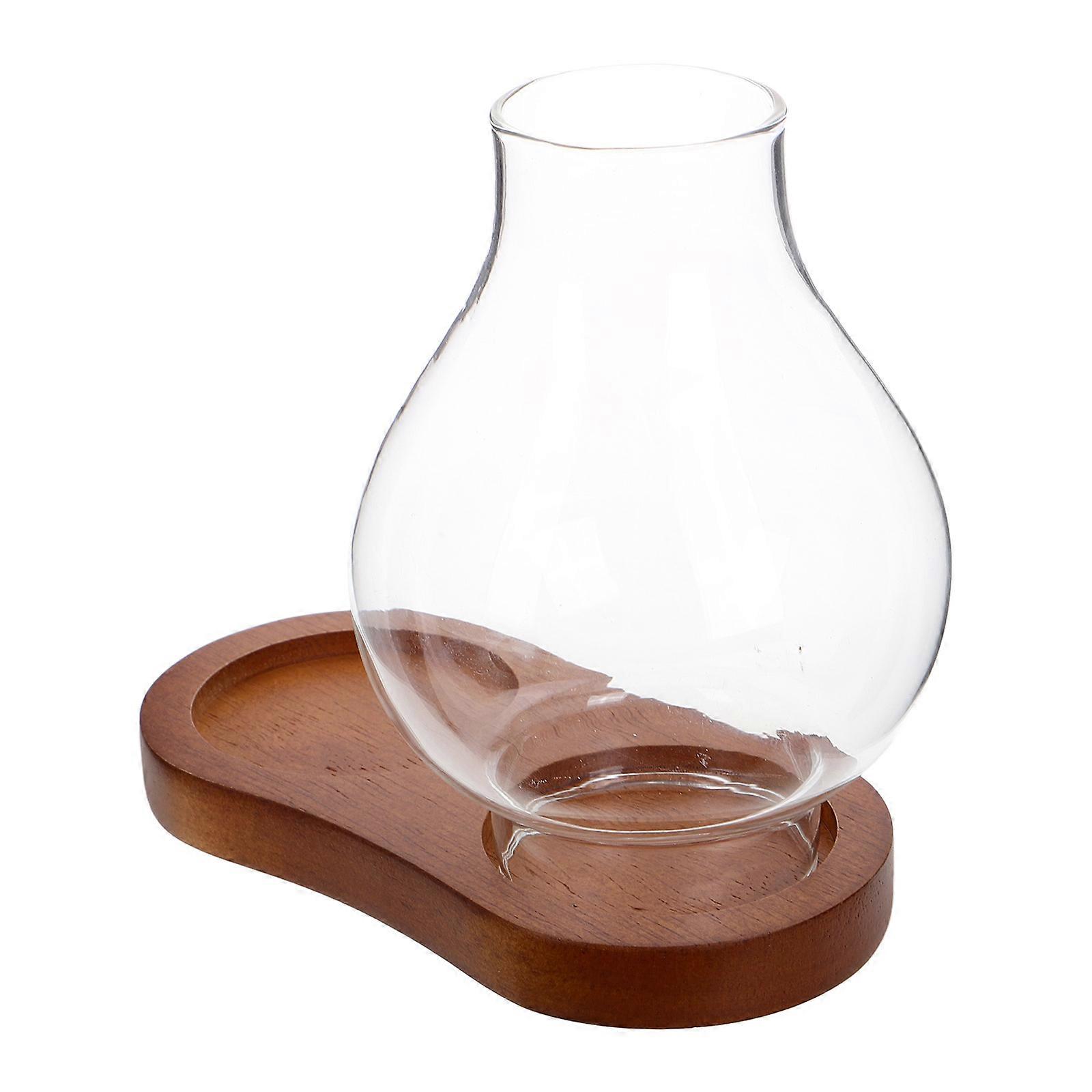 Clear Glass Candle Holder Double Compartment Windproof Tealight Candle Protector Coffee 1Set