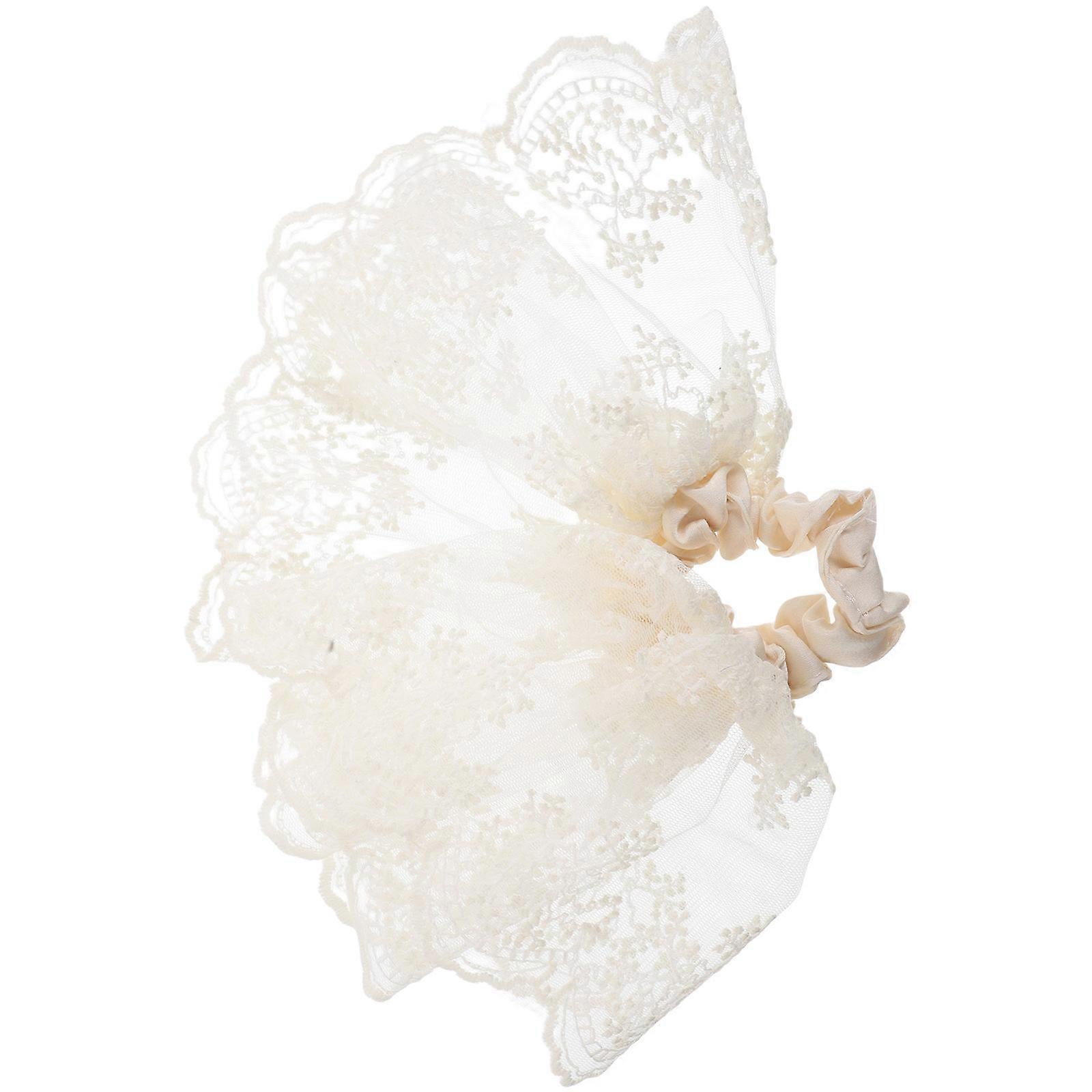 Lace Hair Scrunchies Double-Layer Soft Elastic Ponytail Holder 3Pcs
