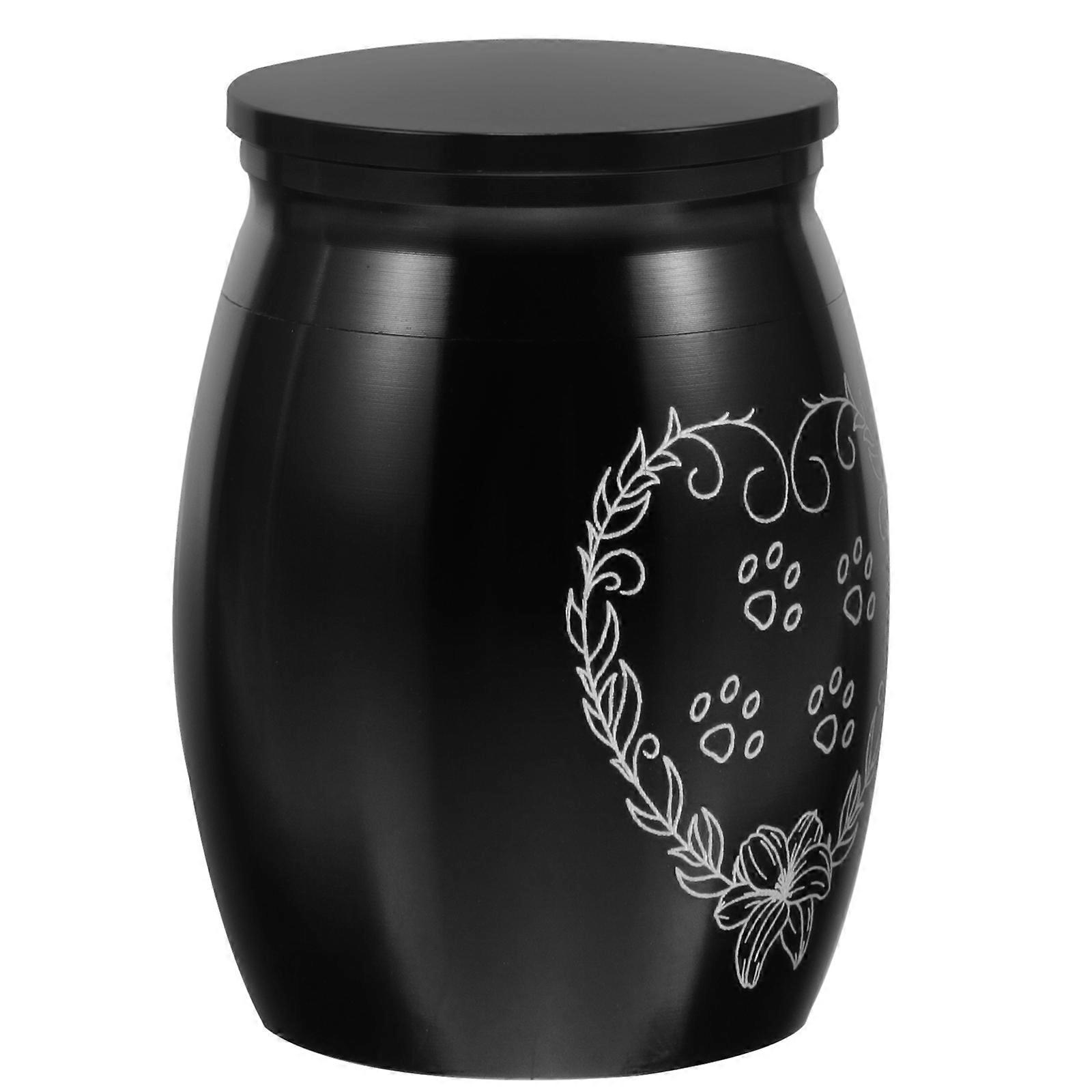Pet Urn Decorative Cremation Urn for Storage 4Pcs Black Alloy Keepsake