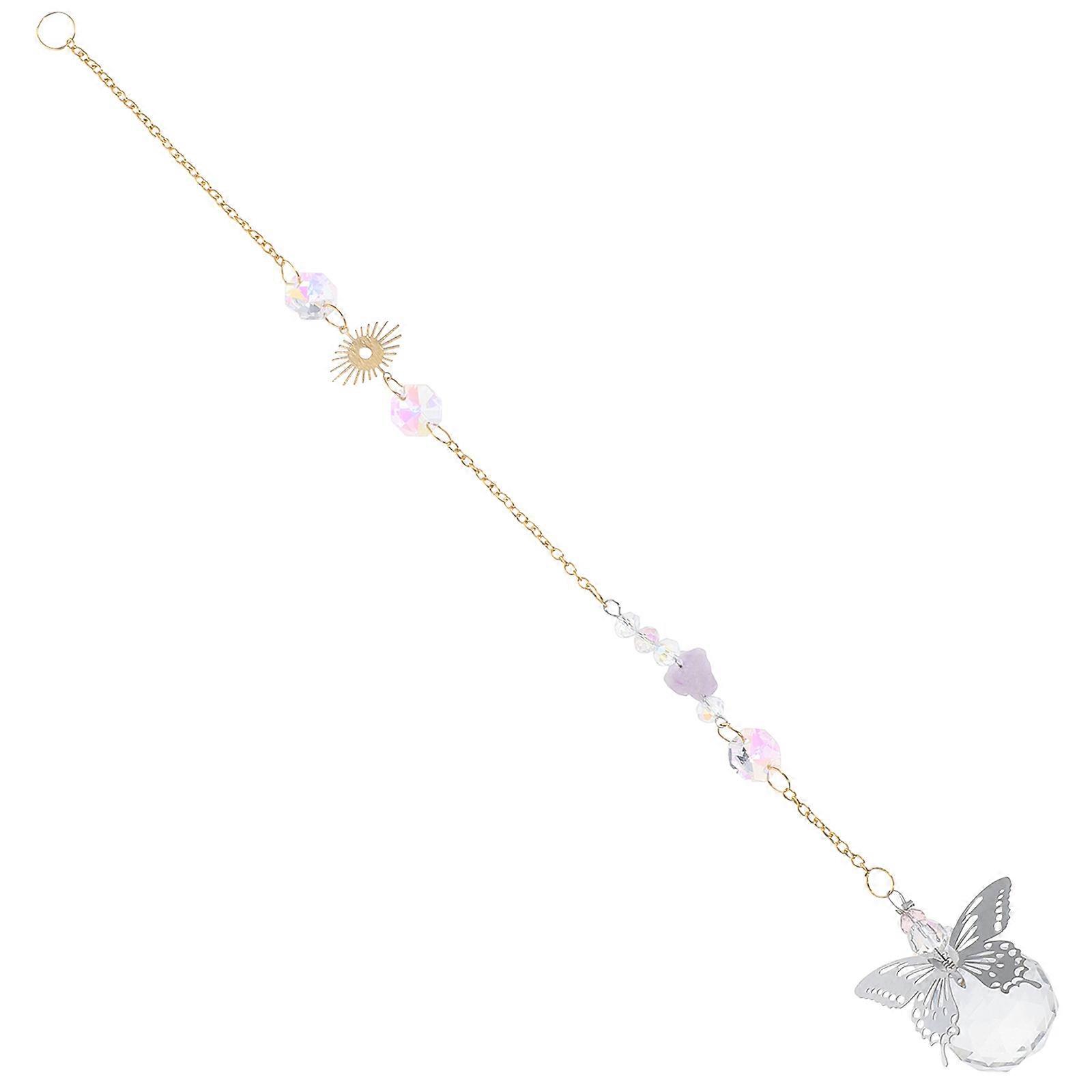 Crystal Glass Hanging Decor for Windows 3Pcs Butterfly Sun Catcher Set