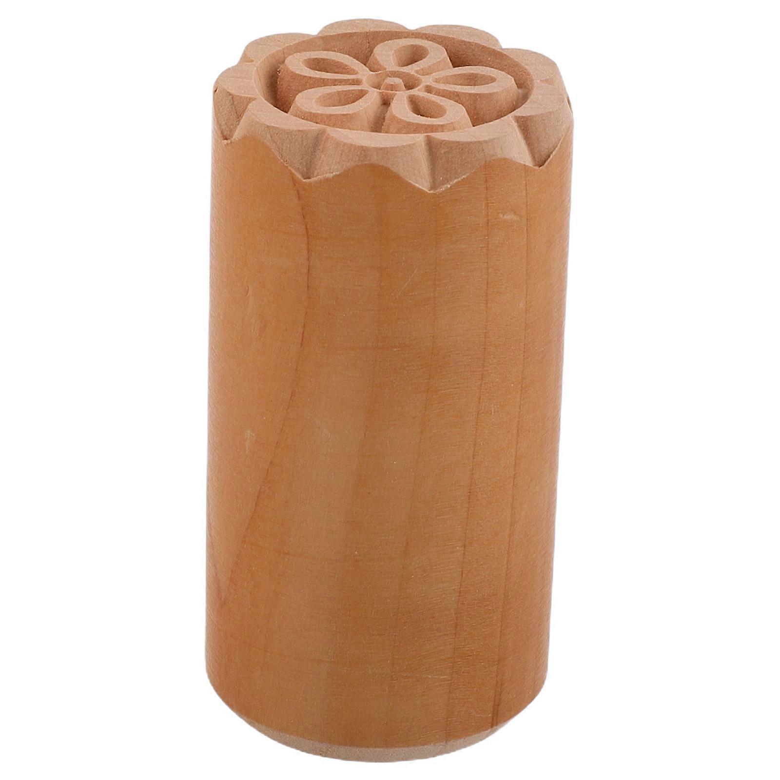 Wood Flower Stamp for DIY Craft 2Pcs for Pastry and Card Making Use