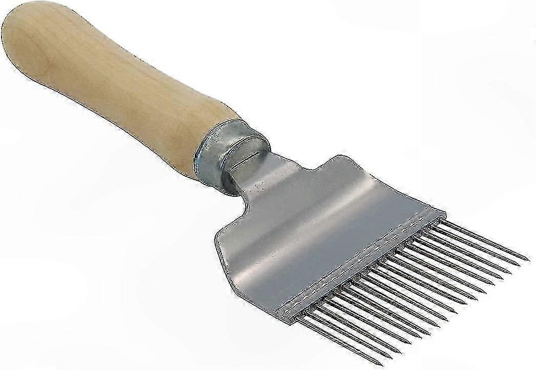Uncapping Fork with Wooden Handle for Honey Extraction