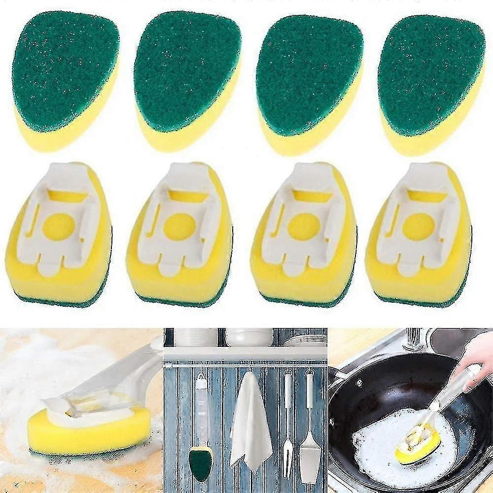 Dishwashing Head Sponge Brush 8 Pcs