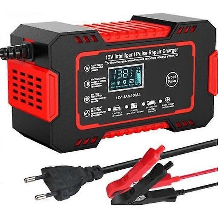 12V/24V 8A Intelligent Battery Charger Maintainer and Automatic Repair Function Portable with LCD Display, for Car