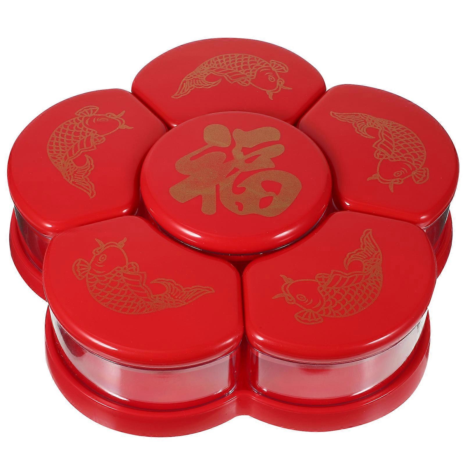 Candy Storage Box With Compartment Design For Household Users Red Material 1Pcs
