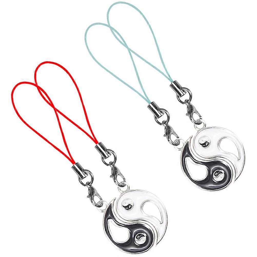 Phone Charm String Bagua Phone Hanging Chains for Decoration 4Pairs Set