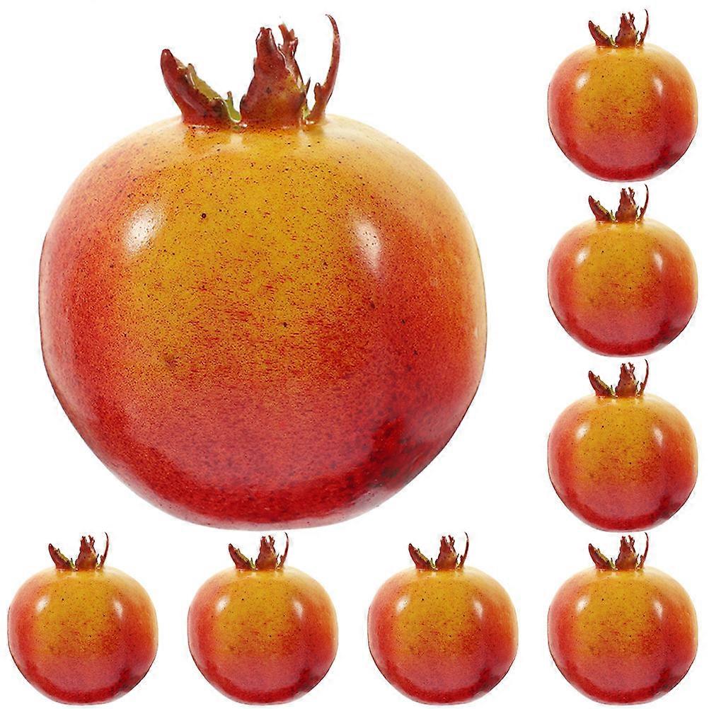 Pomegranate Decor Foam Fruits for Decoration 8Pcs Artificial Model Set