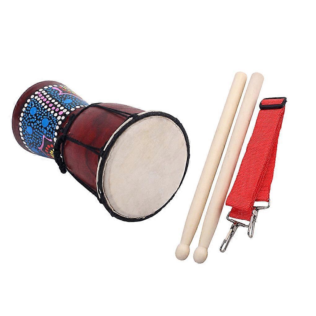 4 Inch African Djembe Drum Traditional Hand Drums Accessories Random Pattern