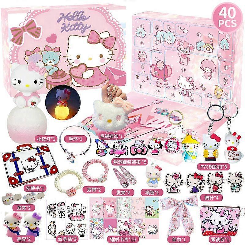 Ημερολόγιο Advent 2025 Sanrio HelloKitty Ημερολόγιο Blind Box, Δώρο αντίστροφης μέτρησης 24 ημερών για τα Χριστούγεννα, Δώρο έκπληξη για παιδιά με ημερολόγιο Advent HelloKitty
