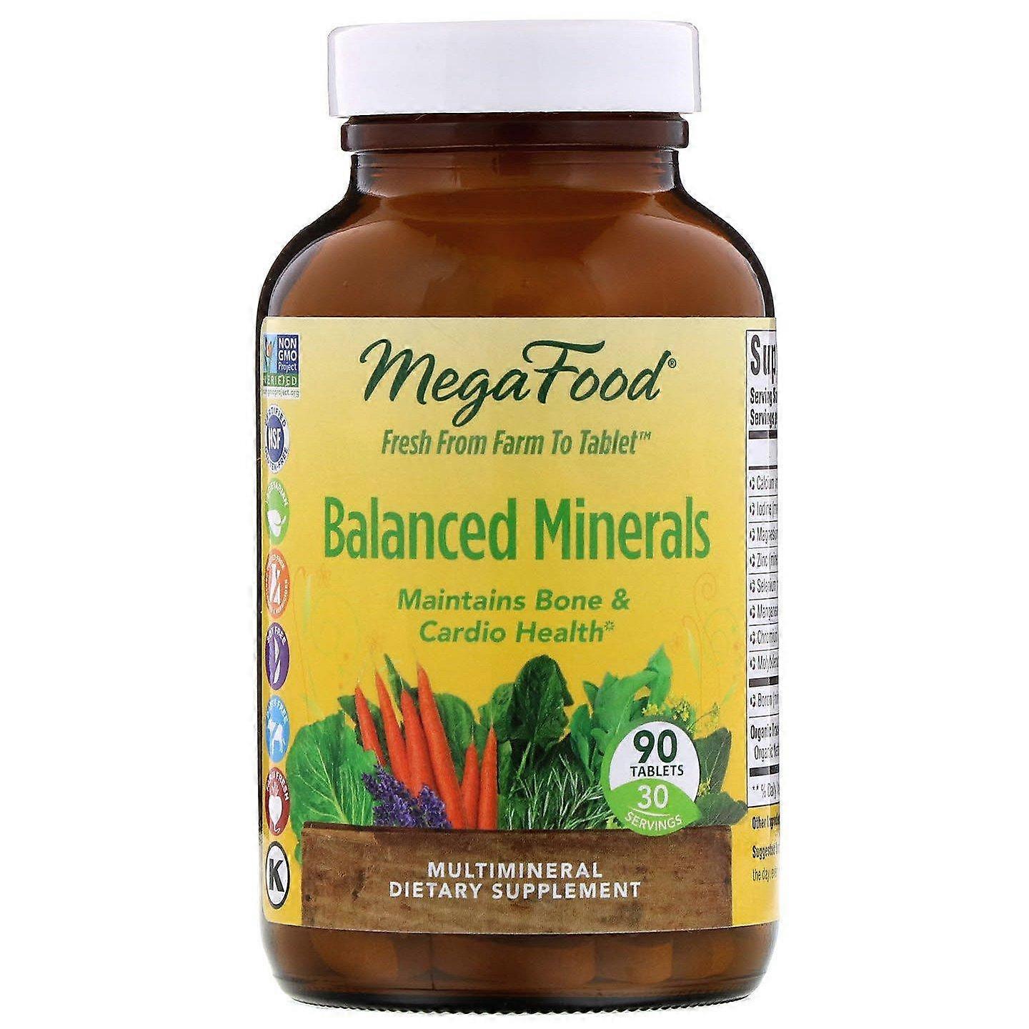 MegaFood, Balanced Minerals, 90 Tablets